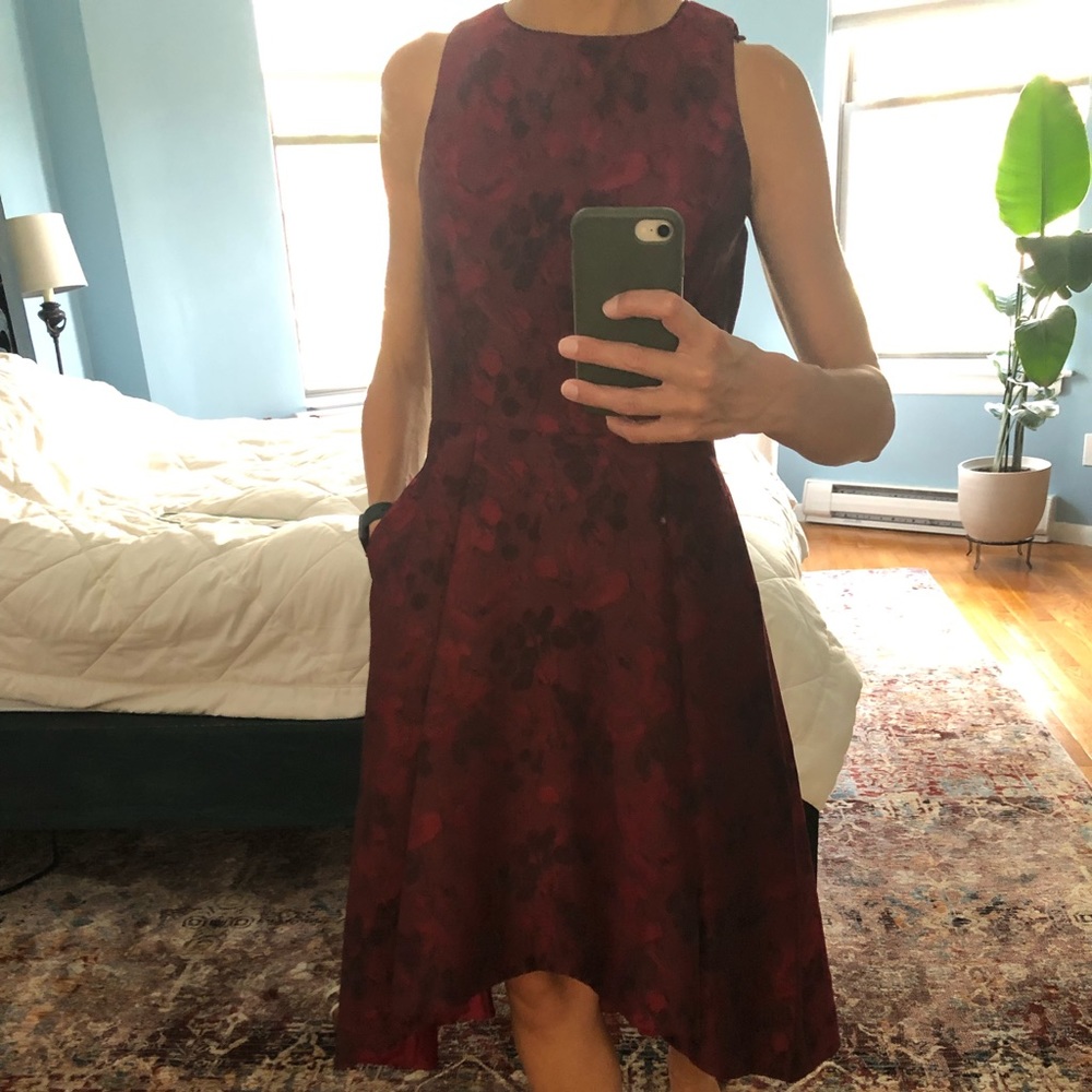 Beautiful red high low dress with pockets